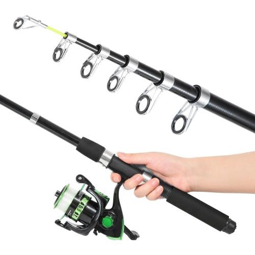 Fishing Rod, 6.9ft Telescopic Fishing Rod and Reel Combo with Fishing Pliers and Lip Gripper Fishing Equipment, 5.2:1 Pre-Loaded Spinning Reel Combo Set Fishing Pole