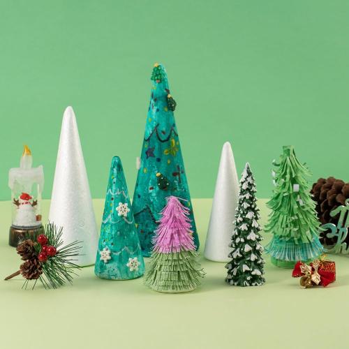 YURN Craft 8 Pack Foam Cones for Crafts, Foam Trees Cones, 2.91×7.87 in Cones Shaped Foam for Christmas Decorations, Gnomes, and DIY Art Projects.