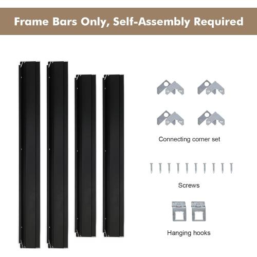 40x40 Frame for Stretched Canvas Art, DIY Metal Canvas Floater Frames with 1.5 Deep for Oil Diamond Paintings Vintage Prints Artwork, Aesthetic Home Accents Living Room Decor (Black)