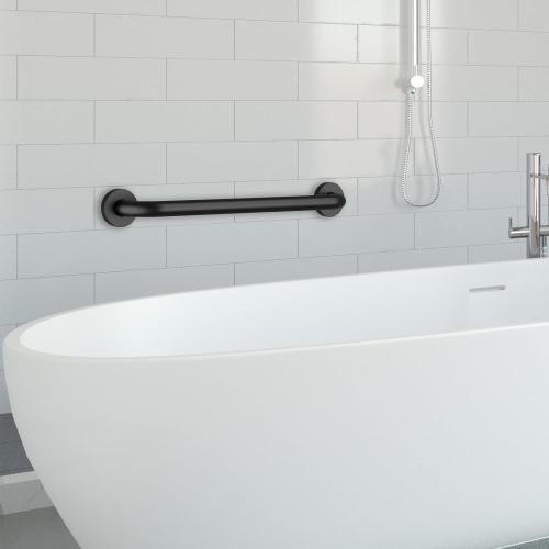 16 Inch Grab Bars for Wall Black, Safety Shower Grab Bars for Seniors Elderly Handicapped, Handicap Grab Bars for Shower with Concealed Screws, Tesuchan