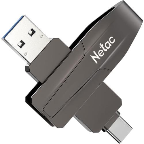 Netac 128GB Portable External USB Solid State Drive up to 550MB/s Type-c and USB 3.2 Dual Interface for Data Storage, Expansion of Storage for Photos/Videos/Music/Files, US8