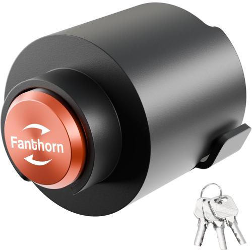 Black Heavy Duty Trailer Hitch Locks Fits 2 and 2-5/16 Couplers, Upgraded Anti Theft Trailer Tongue Lock Secure with Coupler and Safety Chain, Steel Trailer Lock for RV Camper Trailer Truck Pickup Boats