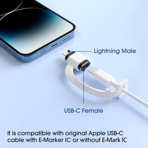 TechMatte Female USB C to Male Lightning Adapter 2 Pack 2.2A Charging Data Transfer, Compatible with iPhone 14, 13, 12, 11 Xs SE iPad iPod AirPods, Not for Audio Headphones/OTG Android Anti-Lost Black