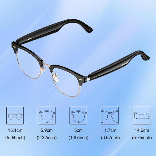 Smart Glasses, Photochromic Lenses Bluetooth Glasses, Blue Light Blocking, Open-Ear Speakers, Ligthweight Design Photochromic Sunglasses for Men and Women, Gold UF-C8 Ultra (No translation function)