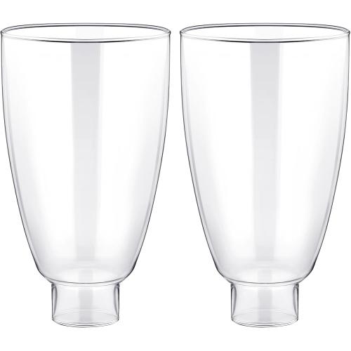 2 Pcs 6.5 Inch Clear Glass Lamp Shade, Colonial Style