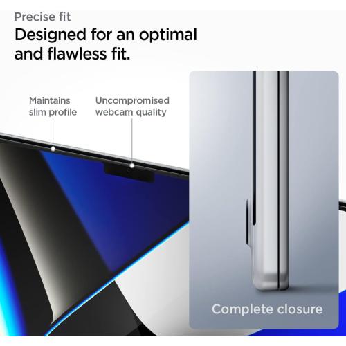 Spigen Tempered Glass Screen Protector [GlasTR Slim] Designed for MacBook Pro 16 inch (M5 Pro / M5 Max / M4 series / M3 series / M2 series / M1 series) | (M5 Max 2026 / M4 Series / M3 Series / M2 Series / M1 Series), Full Coverage, Crystal Clear Protection with Black Edge