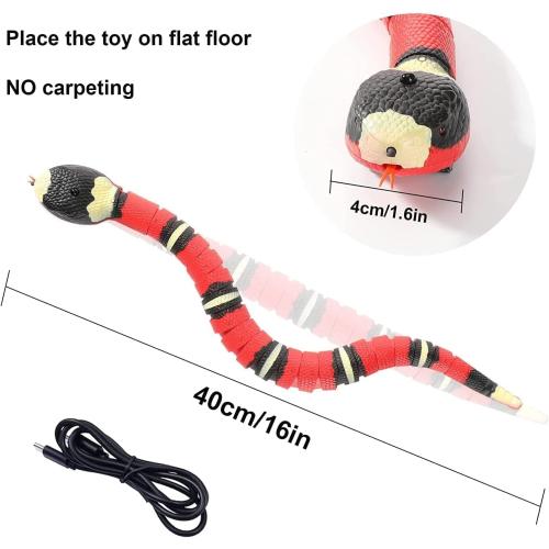 CSD Interactive Smart Sensing Snake Toy for Cats, Dogs &Kids - USB Rechargeable, Automatically Senses Obstacles - Electric Toy Gift & Prop for Halloween, Christmas & April Fools