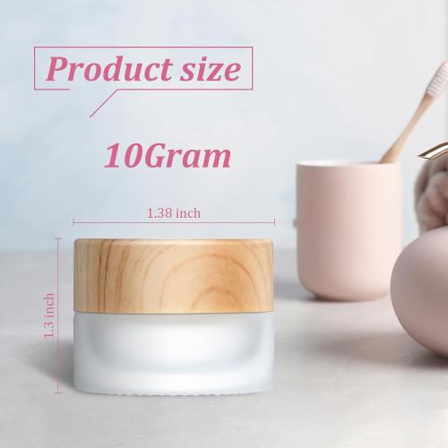 Geiserailie 30 Pieces Glass Cosmetic Containers Empty Sample Jars with Leak Proof Lids Makeup Sample Containers for Lotion Cream Cosmetic (10 Gram)
