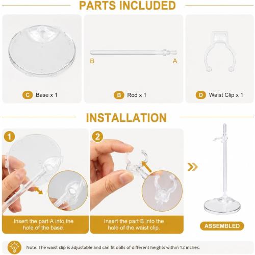 Doll Stand Plastic Doll Display Holder Clear Action Figure Stand