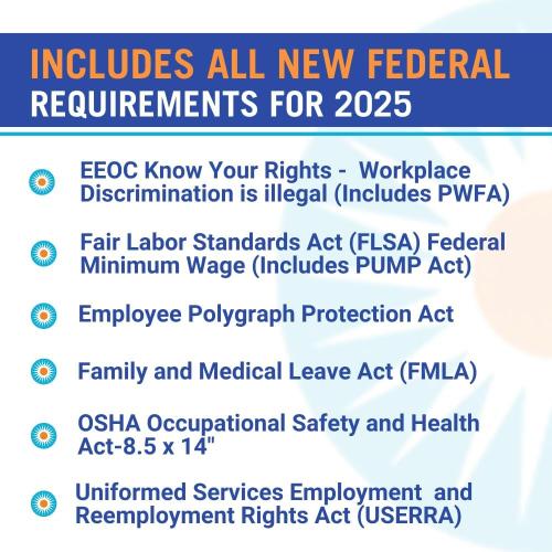 2025 Washington Labor Law Poster- State, Federal, OSHA Compliant- Workplace Required Posting for Employees- English Employment Poster- UV Laminated Waterproof- 26 x 39.5”- English