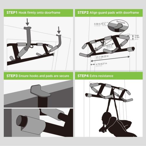 2026 Upgrade Multi-Grip Pull Up Bar with Smart Larger Hooks Technology - USA Original Patent, Designed, Shipped, Warranty