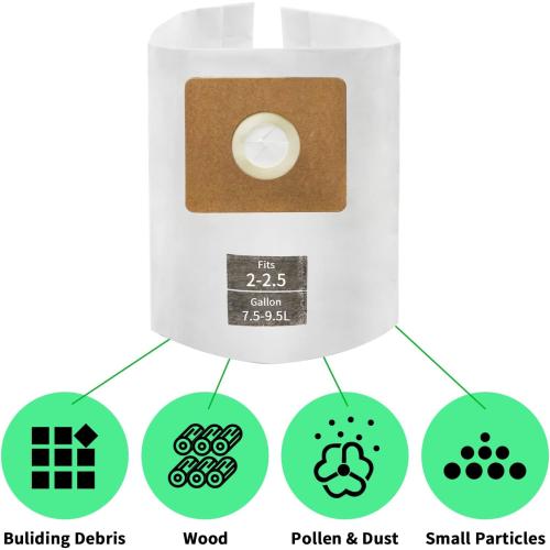 5 Pack ALYYDBG for Shop Vac Bags 2-2.5 Gallon Type B 90668 9066800 9066833