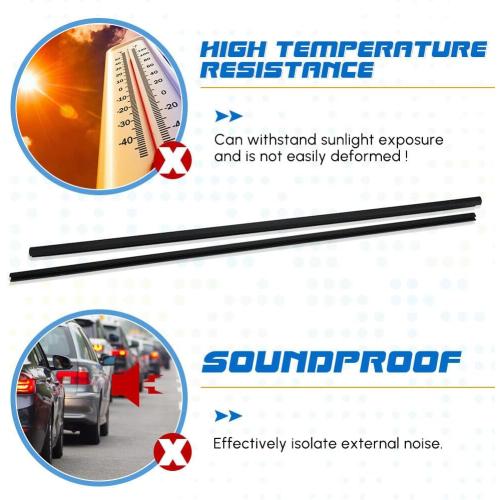 Black Weather Stripping Window Molding Trim Seal Left and Right Door Belt Moldings Compatible with Honda Civic Coupe 2D 2006-2011 Replace# 72410-SVA-A01ZA 72450-SVA-A01ZA