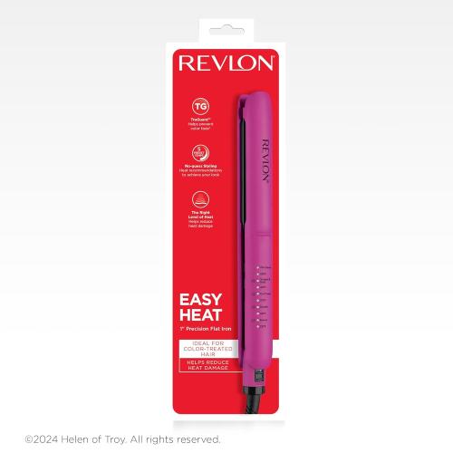 REVLON Ceramic Tourmaline 1 Flat Iron - Hair Straightener Evenly Distributes Heat for Less Damage, 5 Preset Temperatures for All Hair Types