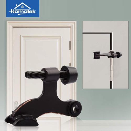 HOMOTEK 8 Pack Hinge Pin Oil Rubbed Bronze Door Stopper,Adjustable Deluxe Heavy Duty Door Stopper 2-1/2x1-3/4”,with Black Rubber Bumper Tips