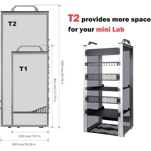 GeeekPi 12U Server Cabinet, 10 inch Server Rack for Network, Servers, Audio, and Video Equipment, DeskPi RackMate T2 Rackmount, 10.23 inch Depth