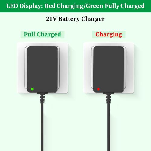 21V Lithium Battery Charger, for 20V 21V Power Tools - Compatible with Leaf Blower, Mini Chainsaw, Hand Drills, Electric Wrenches, Screwdrivers - Fast Charging & Overload Protection.