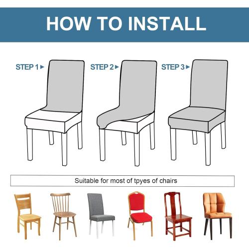 Waterproof Dining Room Chair Covers Set of 6 Slipcovers for Parson Chairs