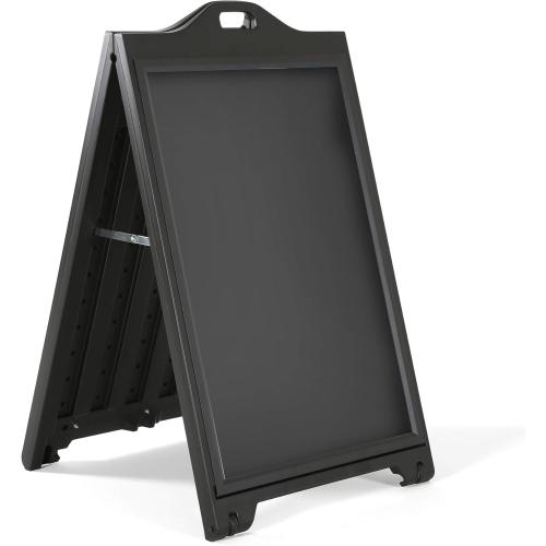 Size Large Color Black  Displays 300244-BLK Black Double-Sided Sidewalk A-Frame Sign w/Protective Lens- Black