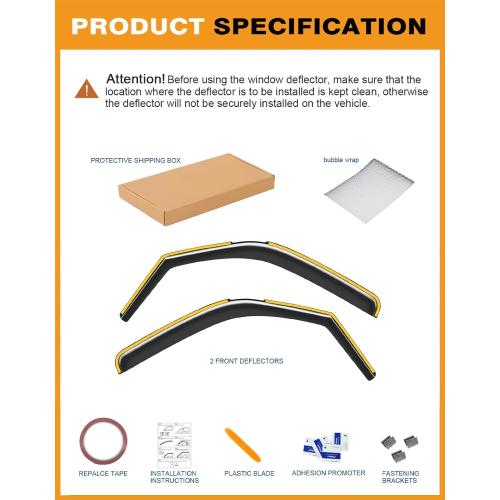 in-Channel Window Rain Guards Fit for Chevy Express Van 1996-2026 & GMC Savana 1996-2026 Rain Guard Extra Durable Window Deflectors Vent Visors Vent Shades Exterior Car Accessories