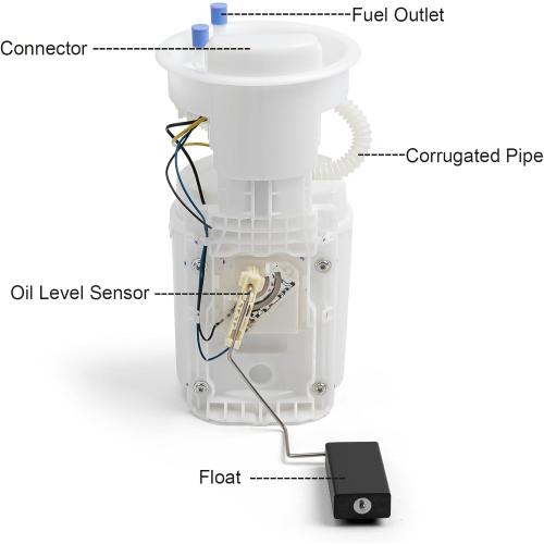 Electric Fuel Pump Module Assembly Compatible with 1998-2010 VW Volkswagen Beetle 1999-2006 VW Golf 1999-2005 VW Jetta 1.8L 2.0L 2.5L 2.8L 4.8 Outer Replace E8424M 1J0919087H 1J0919087J GAS
