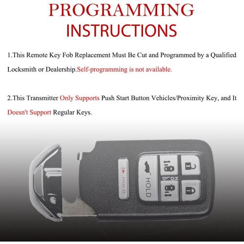 MechanMagic Key Fob Remote Replacement Fits for Honda Odyssey 2014 2015 2016 2017 EXL & Touring KR5V1X Keyless Entry Remote Control 72147-TK8-A61 7812D-V1X 6 Button 47chip