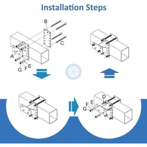 GADFISH Stainless Steel Spare Tire Carrier, Upgrade Spare Tire Mount Trailer Carrier Bracket, Fits 4 & 5 & 6 Lugs Trailer Wheels on 4, 4.5, 4.75, 5 and 5.5 Bolt Patterns, Holds up to 150 Lbs