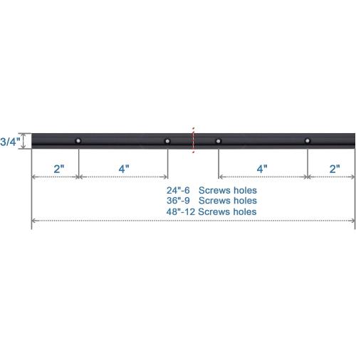 Aluminum 36 T-Track for Woodworking –Double Cut Profile Universal with Predrilled Mounting Holes -Woodworking and Clamps-Fine Sandblast Black Anodized 2PK