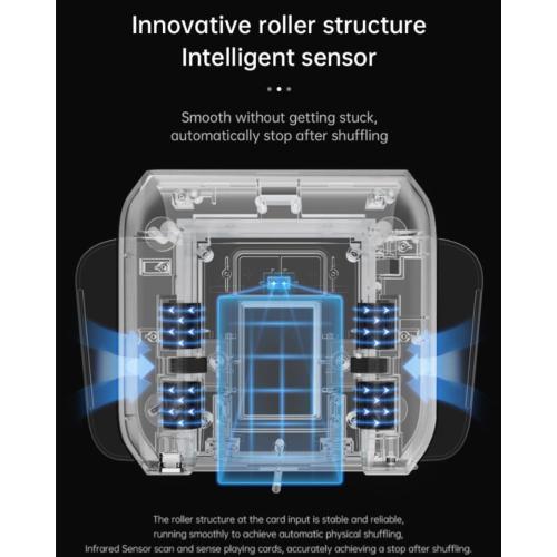 Card Shuffler Automatic 1-2 Deck Electric Shuffling Machine Portable with 2000mAh Rechargeable Battery Low Noise for Cards Game, UNO, Poker, Phase 10, Skip-Bo, Texas Hold'em, Blackjack