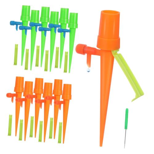 VANZACK 12pcs Drip Irrigation Emitters Stable Support for Automatic Plant Watering Includes Orange and for Garden and Greenhouse Use