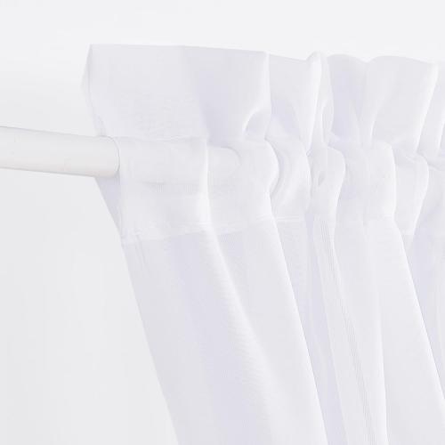 PONY DANCE Side Door Window Curtain for Front Door, French Drape for Small Window Sidelight, White Voile Sheer Rod Pocket Kitchen Curtain with Tieback, 1 Panel, White, 60W X 72L