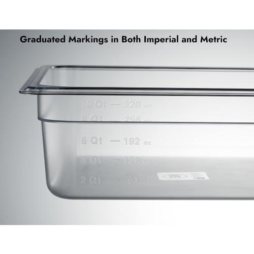 CURTA 6-Pack Full Size 4 Deep NSF Polycarbonate Food Pans | Dishwasher & Freezer Safe Clear Container for Prep Tables, Buffet, Salad Bar, Commercial & Home Kitchen