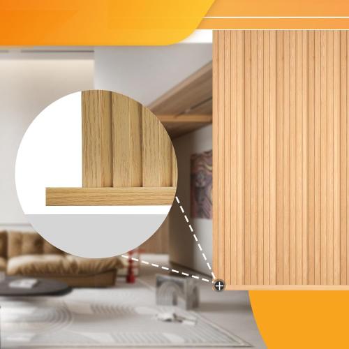 OUZUGIE 2-Pack , WPC Slat Wall Panel Trim,Corner Guard for Low Grille (Oak)