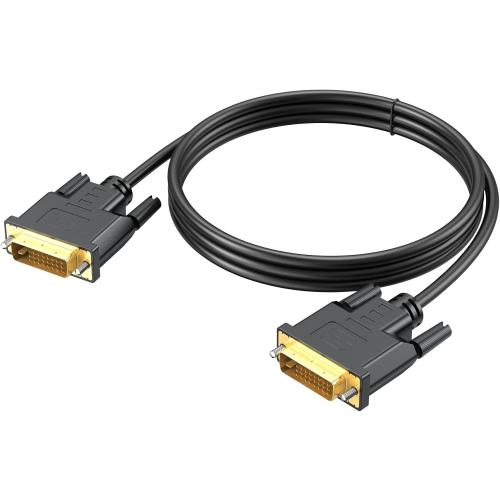DVI Cable 6 Feet, DVI-D 24 1 Cord Male to Male Digital Video Monitor Cable for Computer, HDTV, Gaming, Monitor, Projector