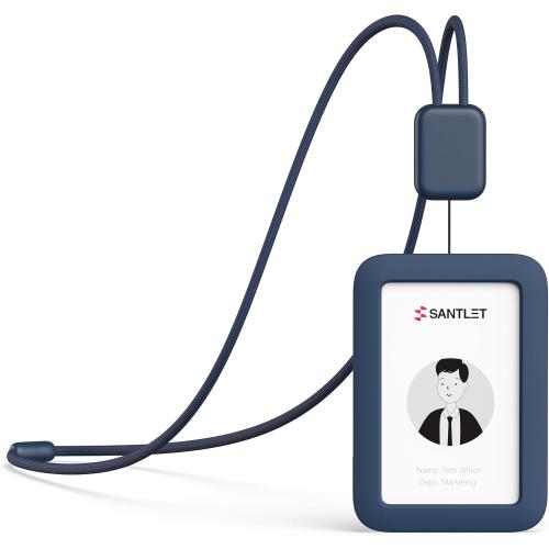 SANTLET Lanyards for ID Badges Holder, Soft Silicone, Retractable Cord