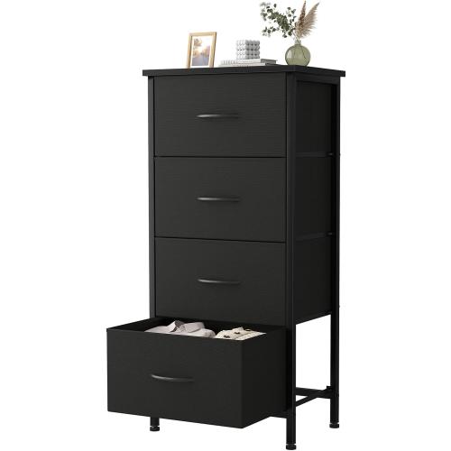 Sweetcrispy Dresser for Bedroom, 4 Drawer Storage Cabinet, Tall Nightstand