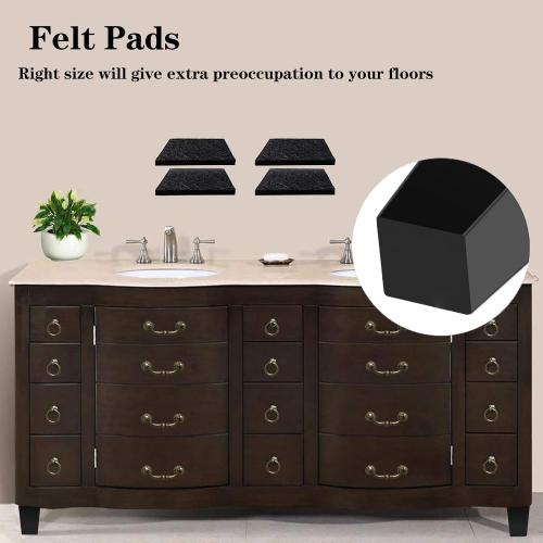 Sofa Legs Square Bed Feet 5 inch Wood Replacement Leg for Furniture Set of 8,Black (5”, 8set)