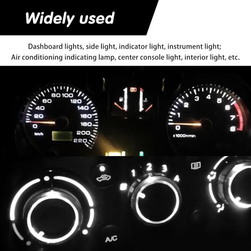 74 Led Bulb Dash Lights Super Bright, T5 37 74 LED Bulb with Twist Lock Socket PC74 PC37,Dashboard Lights, Instrument Cluster Bulbs Kits,Pack of 20 (White)