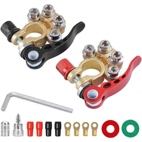 Moly Magnolia 2PCS 4-Way Quick-Release Car Battery Terminal Connectors