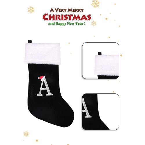 20 Inches Monogrammed Christmas Stockings with Letters,Super Soft Christmas Stockings Large Monogram Stockings Red Letter Stockings for Christmas Holiday Xmas Gift…