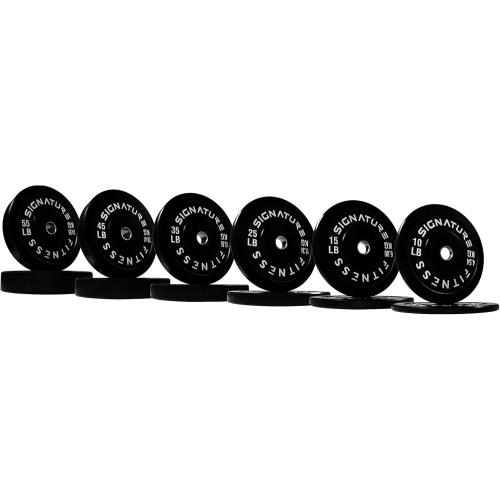 Signature Fitness 1-Inch Cast Iron Barbell Set, Including Weight Plates and 7FT Barbell Set, Multiple Packages