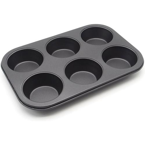Muffin Pan 6 Cup Cupcake Baking Pan No Stick Carbon Steel Easy Clean