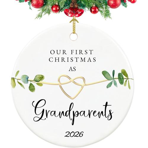 First Christmas as Grandparents 2026, New Grandparent Ornament 2026, First Time Grandparents Gifts, 2.9 Ceramic New Grand Parents Christmas Ornament 2026