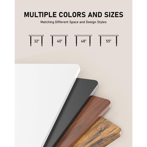 40 Electric Standing Desk Adjustable Height, Sit Stand up Desk for Home Office & Computer Workstation, 2 Memory Height Settings, Splice Board, 2 Hooks, Black Frame/Rustic Brown Top