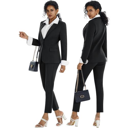 Kelyaa Women's 2 Piece Suit Set Business Casual Slim Fit One Button Blazer and Pant Suit for Office Work Professional Outfits