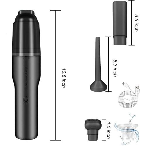 YUNYILAN Handheld Vacuum Cordless, Mini Car Computer Vacuum Cleaner High Power, Hand Held Vacuum USB Rechargeable, Keyboard Wireless Handheld Vacuum for Car Home Office (Black)