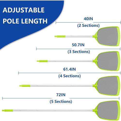 ‼️has mild scratches and possible stains ‼️Pool Skimmer Net- Total Length 72 inches Rake with Pole,Accessories for Cleaning Inground/Above Ground Swimming Pool, Pond,Spa and Hot Tub Leaf Debris