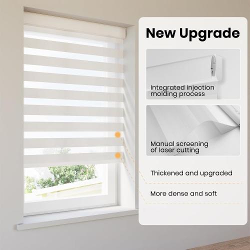 Motorized Blinds with Remote, Cordless Automatic Zebra Shades, Smart Blind for Windows, Grey, 35 x 72