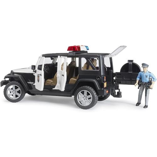 Bruder 02526 Jeep Rubicon Police car with Light skin Policeman, Jeep W/ Light Skin Policeman