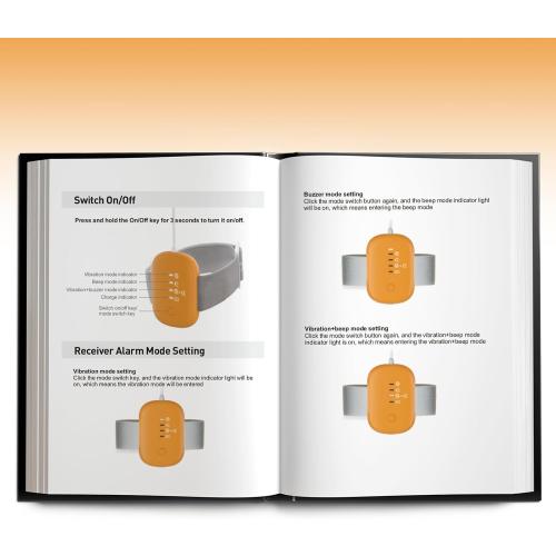 Bed Wetting Alarm for Girls,Boys,3 Alarm Modes-Loud Sound,High Sensitivity Sensors,USB-Charging,Standby Time Over 120 Hours(Orange)
